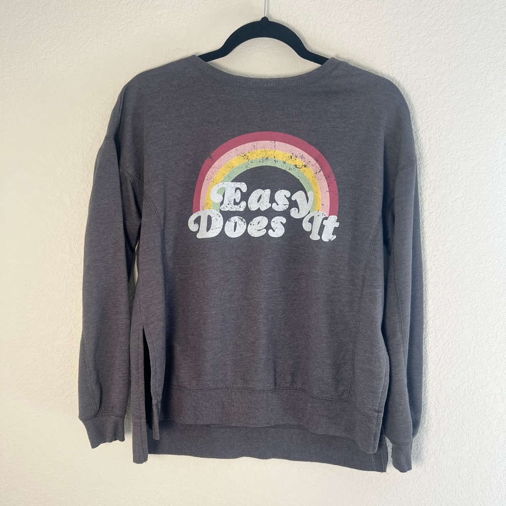 Wildfox Easy Does It Rainbow Charcoal Sweater